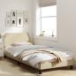 Preview: Bettgestell mit Kopfteil Creme 90x190 cm Stoff