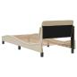 Preview: Bettgestell mit Kopfteil Creme 90x190 cm Stoff
