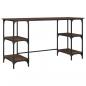 Preview: Schreibtisch Braun Eichen-Optik 140x50x75 cm Metall