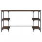 Preview: Schreibtisch Braun Eichen-Optik 140x50x75 cm Metall