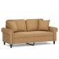 Preview: 2-Sitzer-Sofa mit Zierkissen Braun 140 cm Samt