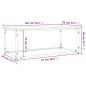 Preview: Couchtisch Grau Sonoma 102x50x40 cm Holzwerkstoff und Eisen