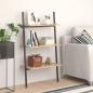 Preview: ARDEBO.de - Anlehnregal mit 3 Ablagen Hellbraun und Schwarz 64x34x116 cm