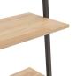 Preview: Anlehnregal mit 3 Ablagen Hellbraun und Schwarz 64x34x116 cm