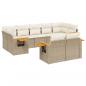 Preview: 9-tlg. Garten-Sofagarnitur mit Kissen Beige Poly Rattan