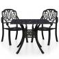 Preview: 3-tlg. Bistro-Set Aluminiumguss Schwarz