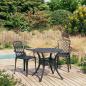 Preview: ARDEBO.de - 3-tlg. Bistro-Set Aluminiumguss Schwarz