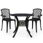 Preview: 3-tlg. Bistro-Set Aluminiumguss Schwarz