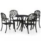 Preview: 5-tlg. Bistro-Set Aluminiumguss Schwarz