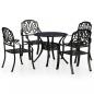Preview: 5-tlg. Bistro-Set Aluminiumguss Schwarz