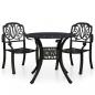 Preview: 3-tlg. Bistro-Set Aluminiumguss Schwarz