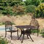 Preview: ARDEBO.de - 3-tlg. Bistro-Set Aluminiumguss Bronzen