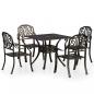Preview: 5-tlg. Bistro-Set Aluminiumguss Bronzen