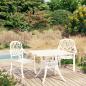 Preview: ARDEBO.de - 3-tlg. Bistro-Set Aluminiumguss Weiß
