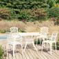 Preview: ARDEBO.de - 5-tlg. Bistro-Set Aluminiumguss Weiß