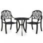 Preview: 3-tlg. Bistro-Set Aluminiumguss Schwarz