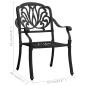 Preview: 3-tlg. Bistro-Set Aluminiumguss Schwarz