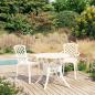 Preview: ARDEBO.de - 3-tlg. Bistro-Set Aluminiumguss Weiß