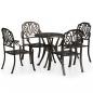 Preview: 5-tlg. Bistro-Set Aluminiumguss Bronzen