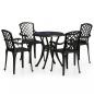 Preview: 5-tlg. Bistro-Set Aluminiumguss Schwarz