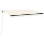 Preview: Markise Manuell Einziehbar mit LED 450x350 cm Creme