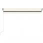 Preview: Markise Manuell Einziehbar mit LED 450x350 cm Creme