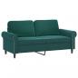 Preview: 2-Sitzer-Sofa Dunkelgrün 140 cm Samt