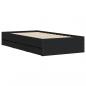 Preview: Bettgestell mit Schubladen Schwarz 75x190 cm Holzwerkstoff