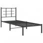 Preview: Bettgestell mit Kopfteil Metall Schwarz 80x200 cm