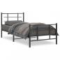 Preview: ARDEBO.de - Bettgestell mit Kopf- und Fußteil Metall Schwarz 90x190 cm