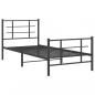 Preview: Bettgestell mit Kopf- und Fußteil Metall Schwarz 90x190 cm