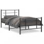 Preview: ARDEBO.de - Bettgestell mit Kopf- und Fußteil Metall Schwarz 100x190 cm