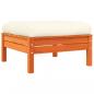 Preview: Gartenhocker mit Kissen Wachsbraun Massivholz Kiefer