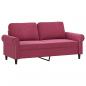 Preview: 2-Sitzer-Sofa Weinrot 140 cm Samt