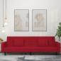 Preview: ARDEBO.de - Schlafsofa 2-Sitzer mit 2 Kissen Weinrot Samt