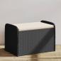 Preview: ARDEBO.de - Sitzbank mit Stauraum & Kissen Schwarz 80x51x52 cm Poly Rattan