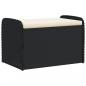 Preview: Sitzbank mit Stauraum & Kissen Schwarz 80x51x52 cm Poly Rattan
