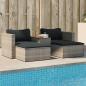 Preview: ARDEBO.de - 5-tlg. Garten-Sofagarnitur mit Kissen Grau Poly Rattan Akazie