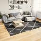 Preview: ARDEBO.de - Teppich Shaggy Hochflor Modern Schwarz und Creme 200x280 cm