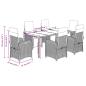 Preview: 7-tlg. Garten-Essgruppe mit Kissen Schwarz Poly Rattan