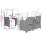 Preview: 5-tlg. Garten-Essgruppe mit Kissen Beige Poly Rattan