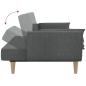 Preview: Schlafsofa 2-Sitzer mit 2 Kissen Hellgrau Stoff