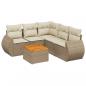 Preview: 6-tlg. Garten-Sofagarnitur mit Kissen Beige Poly Rattan