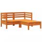 Preview: Gartensofa 2-Sitzer mit Hocker Wachsbraun Massivholz Kiefer