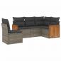 Preview: 5-tlg. Garten-Sofagarnitur mit Kissen Grau Poly Rattan