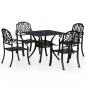 Preview: 5-tlg. Bistro-Set Aluminiumguss Schwarz