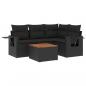 Preview: 5-tlg. Garten-Sofagarnitur mit Kissen Schwarz Poly Rattan