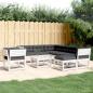 Preview: ARDEBO.de - 8-tlg. Garten-Lounge-Set mit Kissen Weiß Massivholz Kiefer