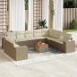 Preview: ARDEBO.de - 11-tlg. Garten-Sofagarnitur mit Kissen Beige Poly Rattan