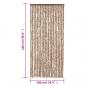 Preview: Fliegenvorhang Beige und Dunkelbraun 100x230 cm Chenille